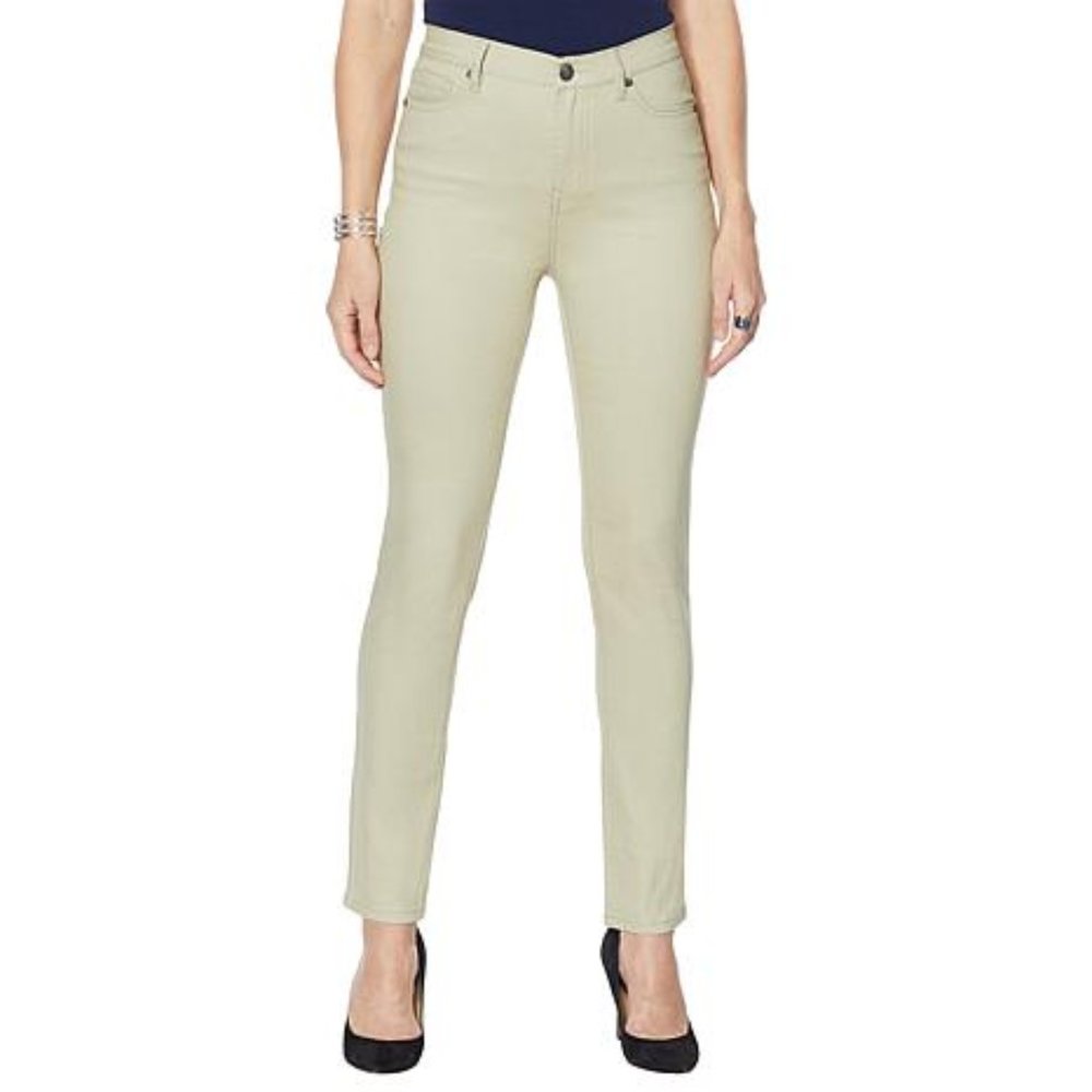 DG2 Diane Gilman Classic Skinny Jeans Sage Sz 14T